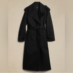 NWT Banana Republic Timeless Trenchcoat. Size XS petite. Color Black.